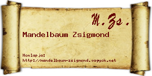 Mandelbaum Zsigmond névjegykártya