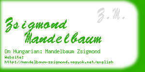 zsigmond mandelbaum business card